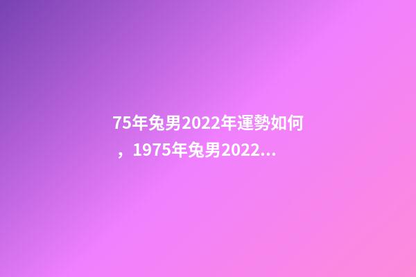 75年兔男2022年運勢如何，1975年兔男2022年每月運 1975年屬兔2022年運勢1975年屬兔人今年運程詳解